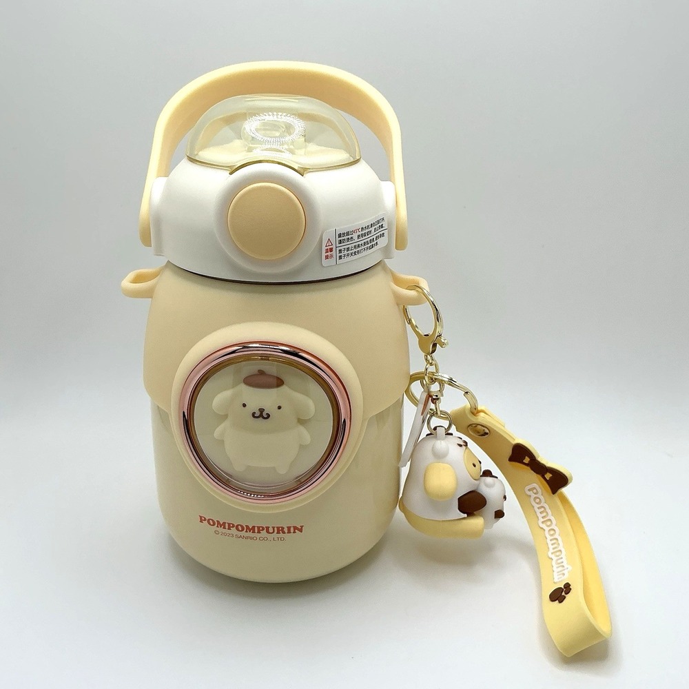 Sanrio Pomponpurin Thermos Bottel 700ML Stainless Steel Insulated Wsith Keychain